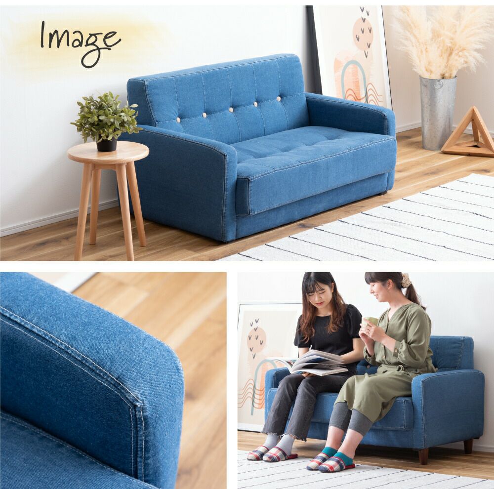 【今月まで‼️】デニム スタッズ　シングルソファ ザノッティ ソファ | RELAX FORM (リラックスフォーム)