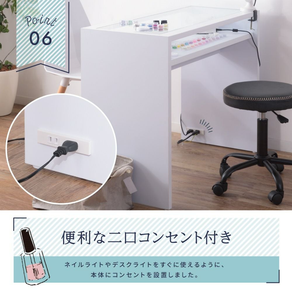 ネイル用デスク新品未使用 楽天市場】【KAGAYAKI】 シリーズ 幅113.8 高さ70 奥行60cm ネイル