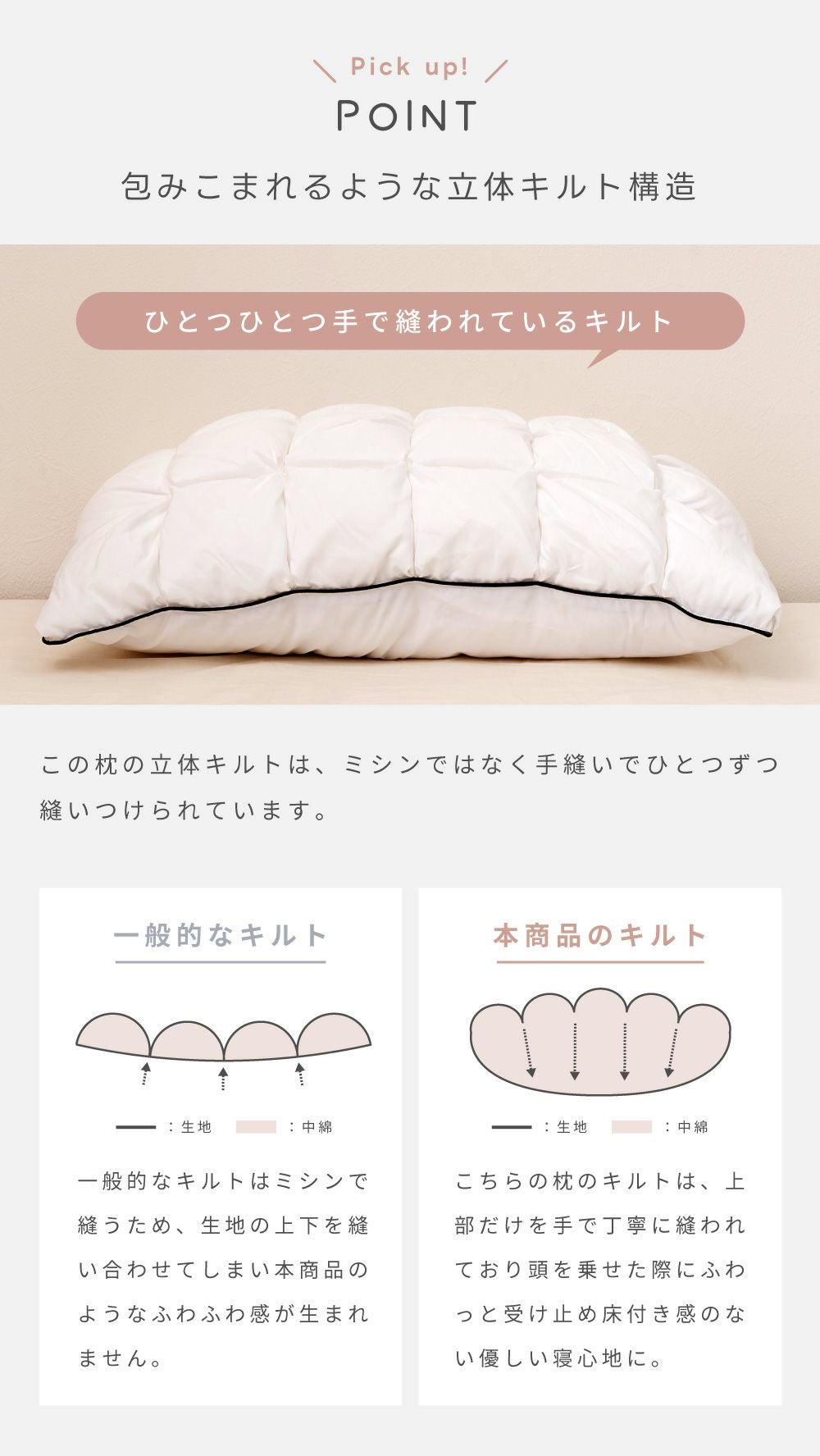 枕 低め 柔らかめ やわらかい まくら おしゃれ ふわふわ 綿 柔らかい