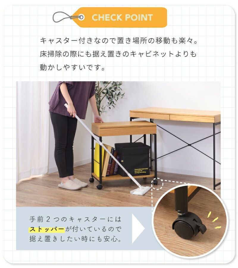 デスクワゴン サイドワゴン キャスター付き サイドテーブル ナイト