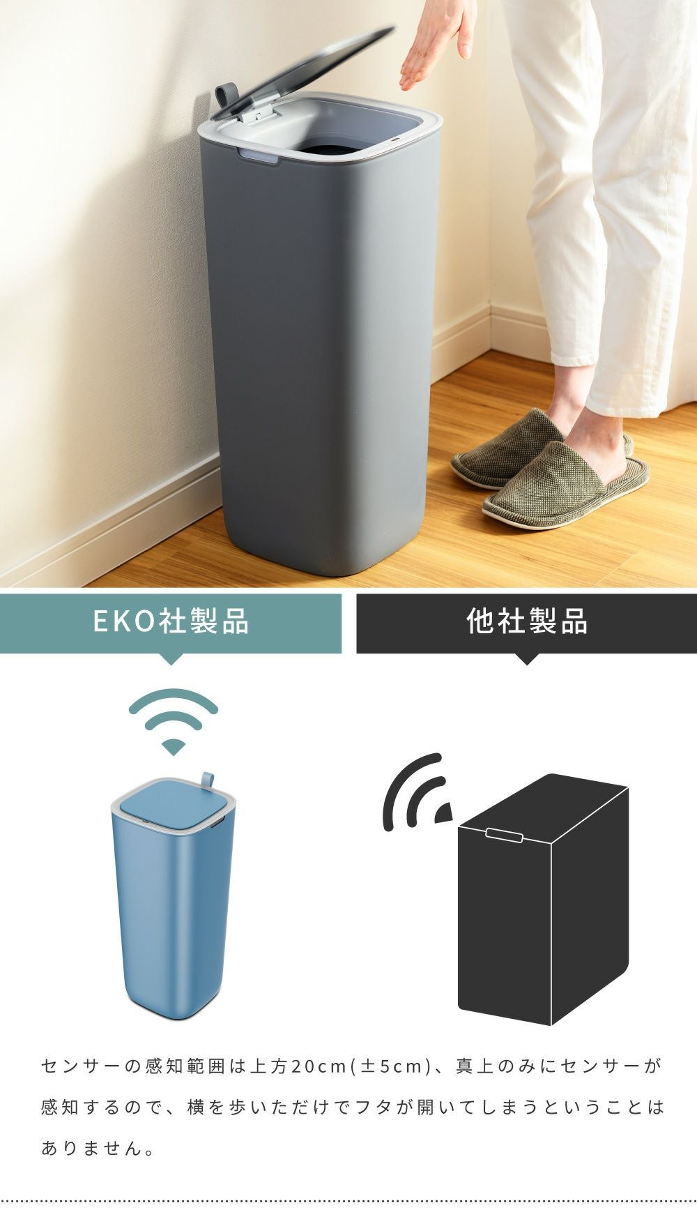 EKO ごみ箱 センサー式 30リットル 自動開閉 静か ソフトクローズ