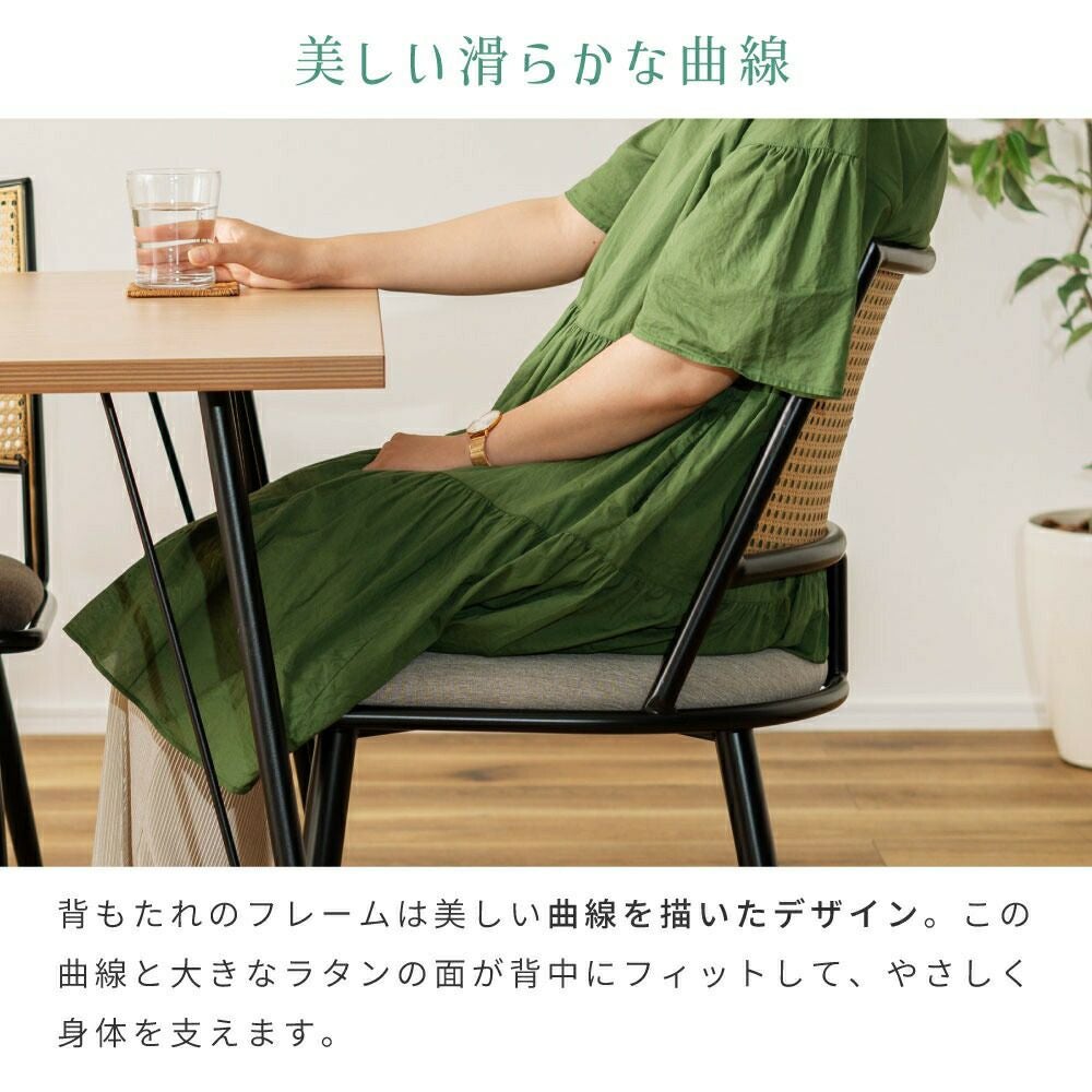 ダイニングチェア おしゃれ 椅子 イス ラタン調 完成品 固定脚 北欧