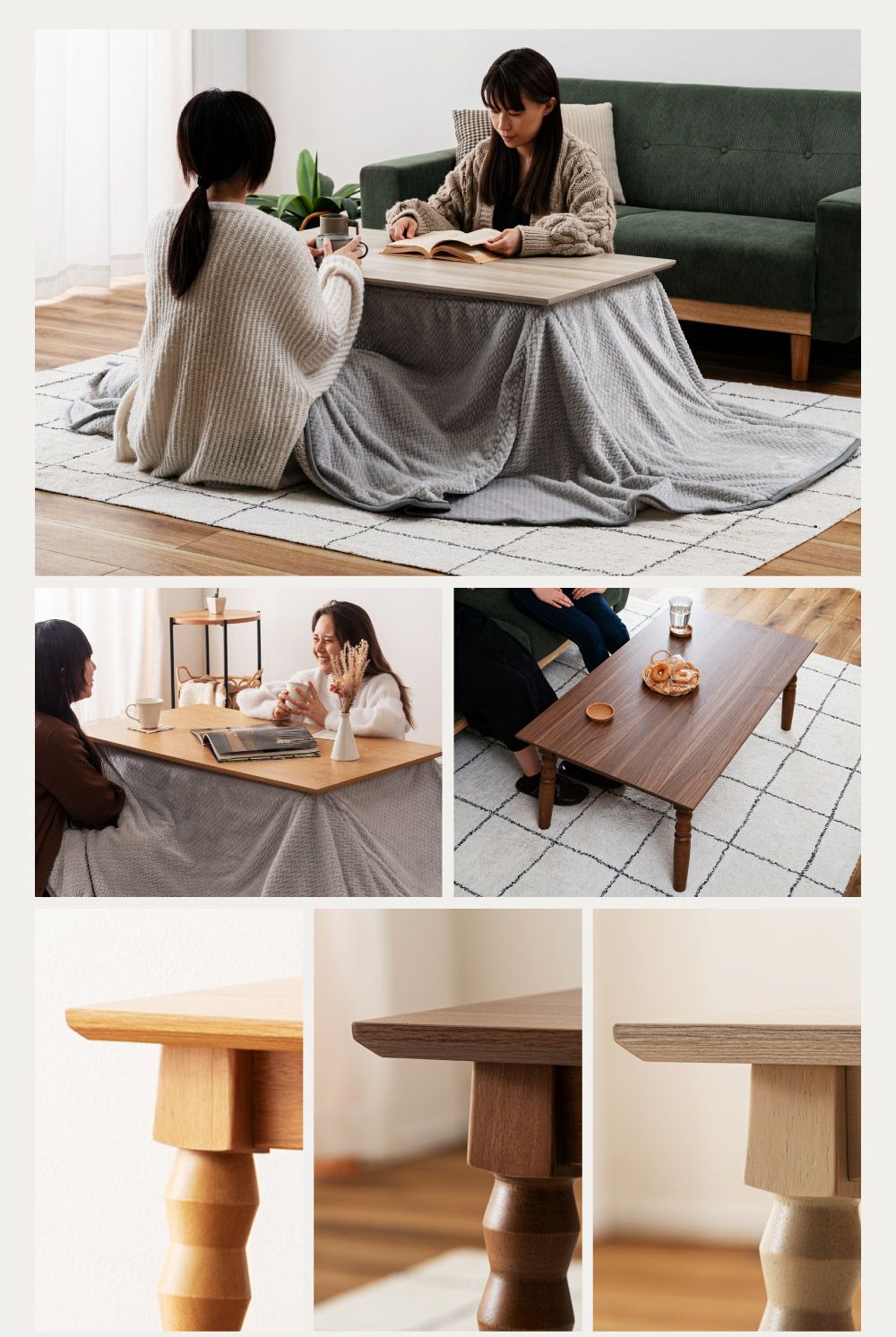 家具調こたつ　讃高工芸 こたつ こたつテーブル 長方形 105×60 日本メーカー製ヒーター 2WAY