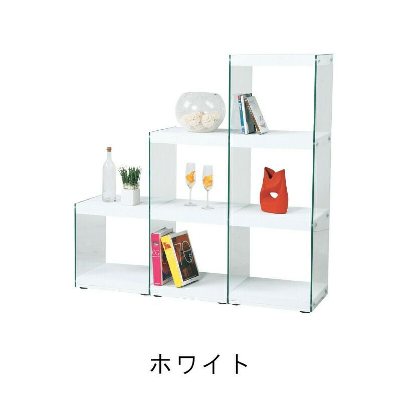 シェルフ オープンラック 収納 棚 3段 高さ121cm 強化ガラス シンプル シェルフ オープンラック 収納 棚 3段 高さ121cm 強化ガラス シンプル