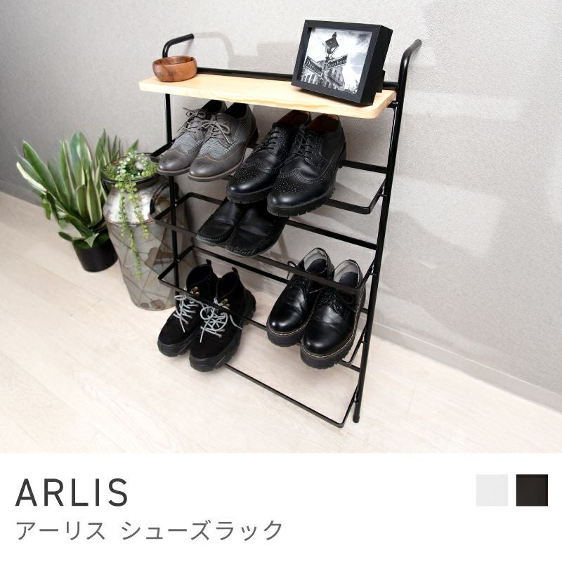 靴棚 シューズラック 5段 靴収納 靴棚 幅60cm 高さ86cm スチール 天然木