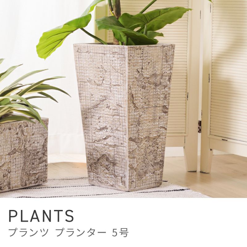プランター 植木鉢 5号用 約24×24cm 深型 縦長 ハイタイプ 陶器風