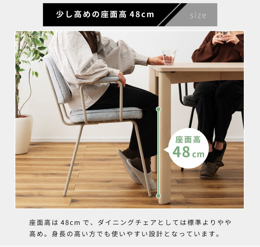 ダイニングチェア 座面高48cm 椅子 一人掛け リビング スチール