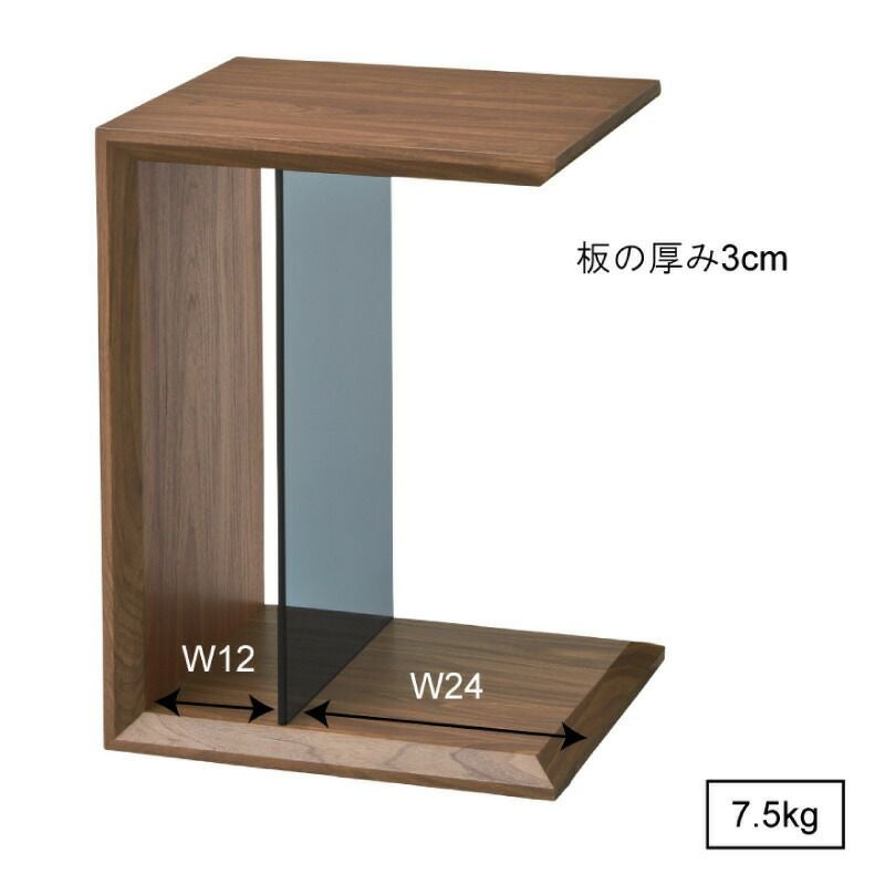 サイドテーブル 2WAY 収納棚 ガラス ナイトテーブル 完成品 棚付き 高