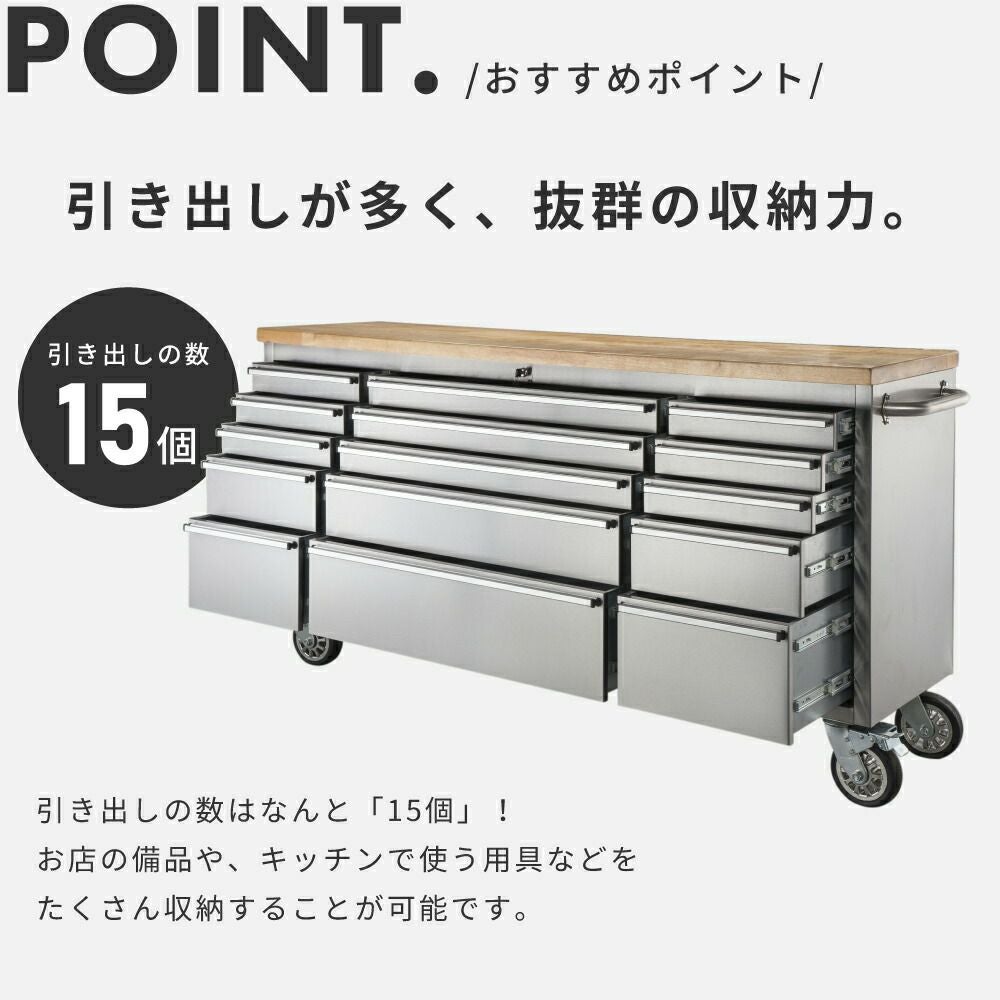 【鳥】≪yt728ジ≫ ステンレス製 キャビネット作業台 幅180x奥行60cm 店舗/設備/ガレージ/収納/戸棚/テーブル W180xD60xH79 50610-04 B-18EAGY キャビネット保管システム サカエ グレー 固定棚タイプ B