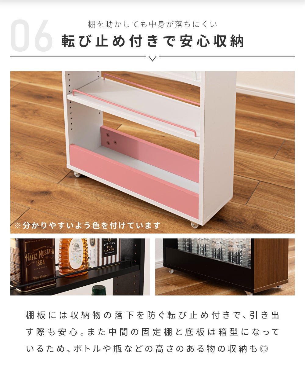 隙間収納ラック スリム棚 ハイタイプ キャスター付き キッチン収納 高 隙間収納ラック スリム棚 ハイタイプ キャスター付き キッチン収納 高