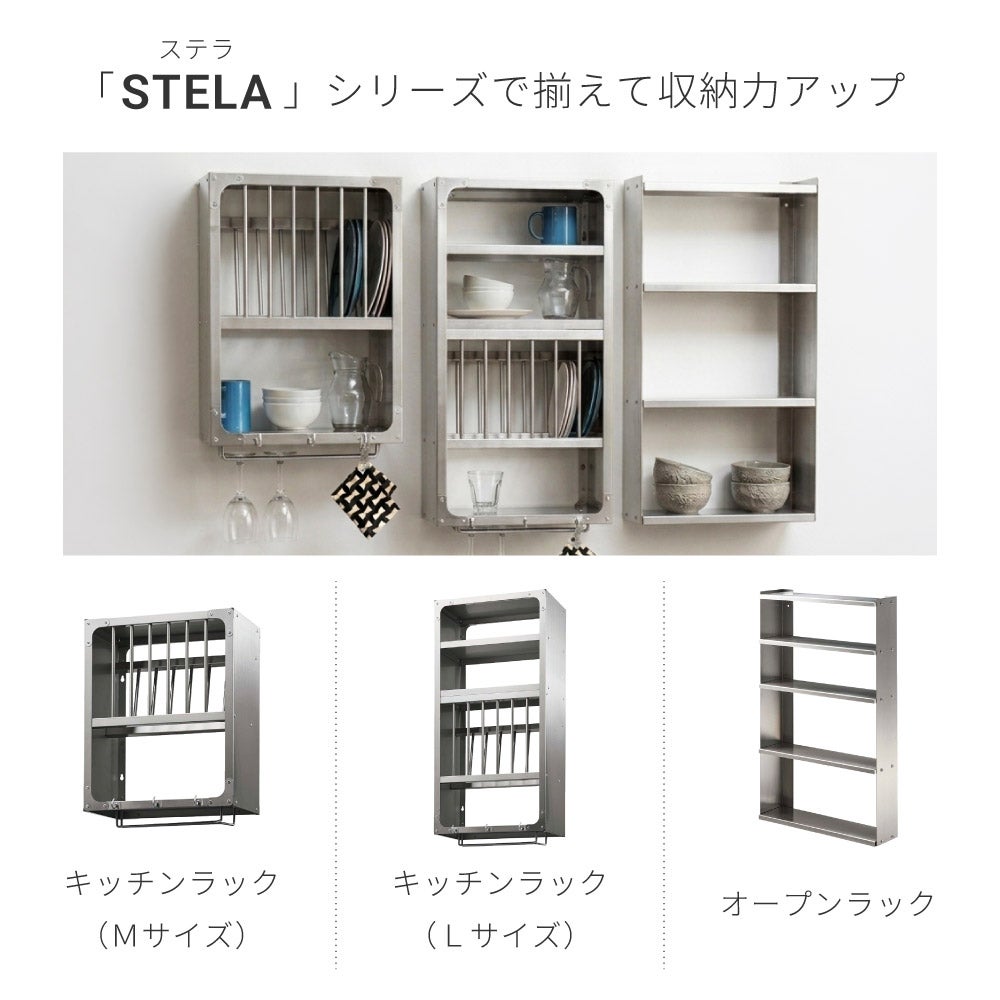 Mサイズ]ラック 壁掛け 棚 収納 引っ掛け ウォール キッチン 食器